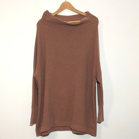 Free People Ottoman Slouchy Tunic Mockneck Sweater Dress Oversized Nutmeg Size S - Picture 3 of 7